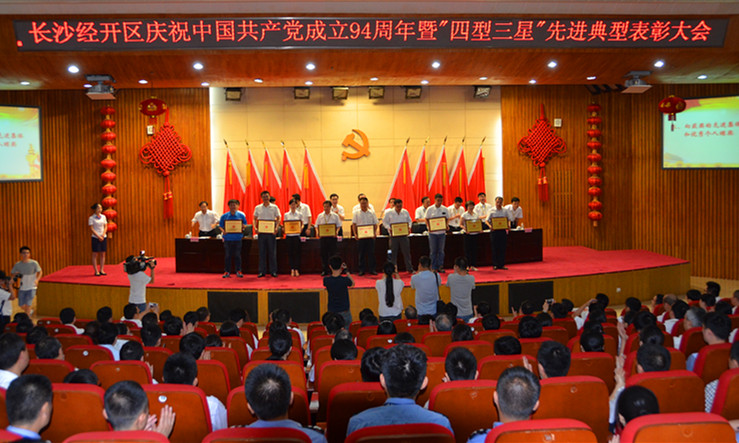 党委荣获长沙经开区“创新型”基层党组织荣誉称号