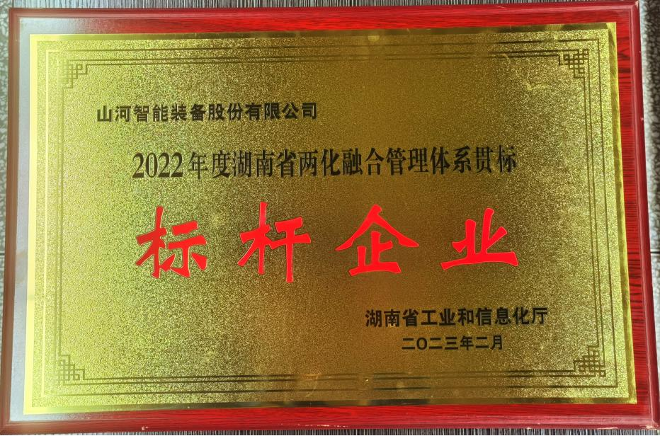 点赞！获评2022年度湖南省两化融合管理体系贯标标杆企业