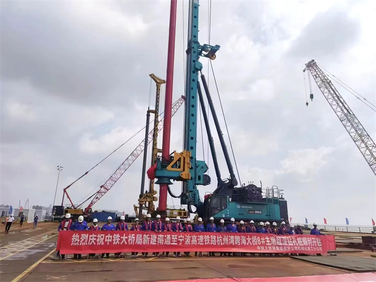 再战世界级工程！超级旋挖钻机SWDM800H助建杭州湾跨海铁路桥项目