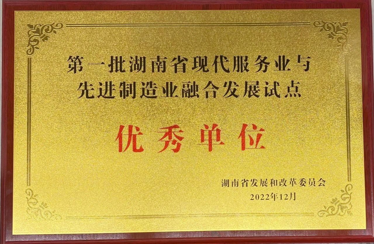 “制造+服务”迸发新动能，获批第一批湖南省两业融合发展试点优秀单位